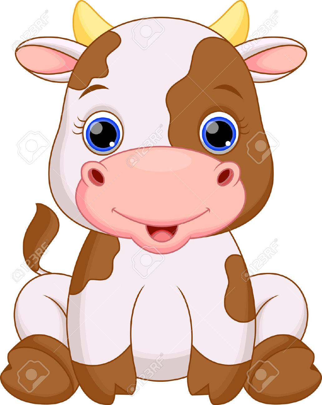 Cute baby cow cartoon Stock Vector - 28414230