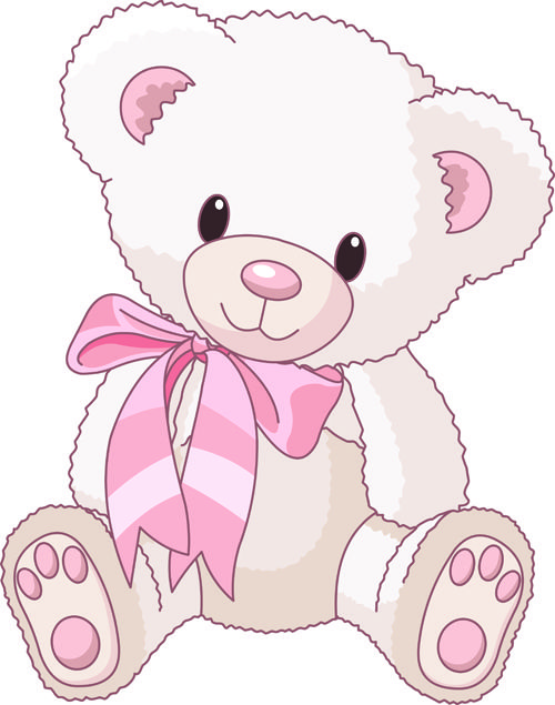 Cute Baby Girl Clip Art | Cute Teddy Bear vector Illustration 02 - Vector Animal free