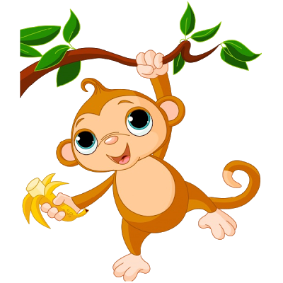Cute Baby Monkey Clip Art .. - Hanging Monkey Clipart