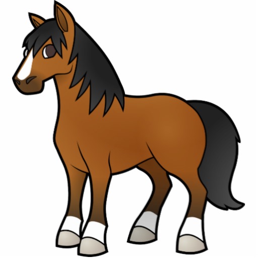 Cute Brown Pony Clip Art. Cartoon Horse Images .