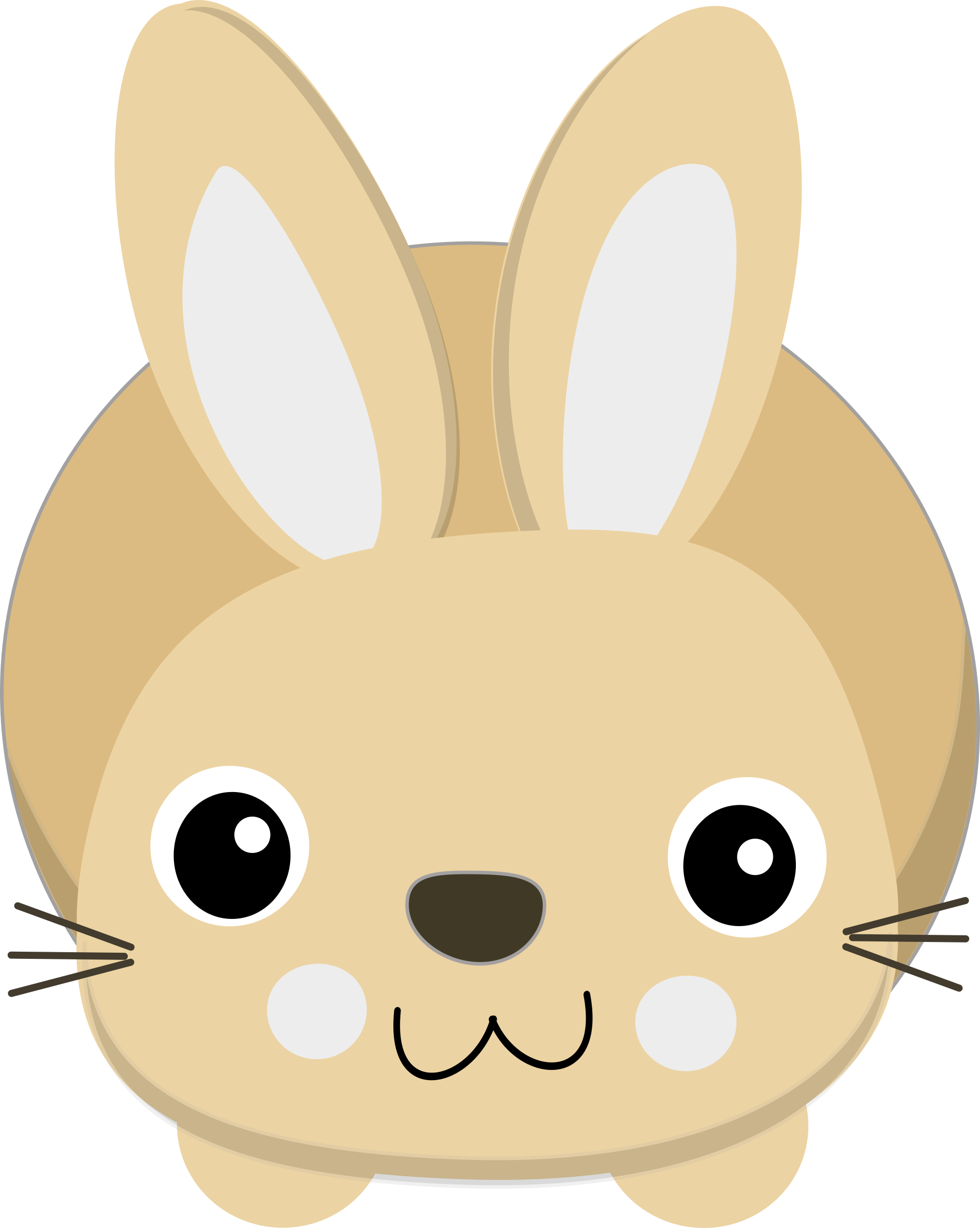 Cute Bunny Clipart. BIG IMAGE (PNG)