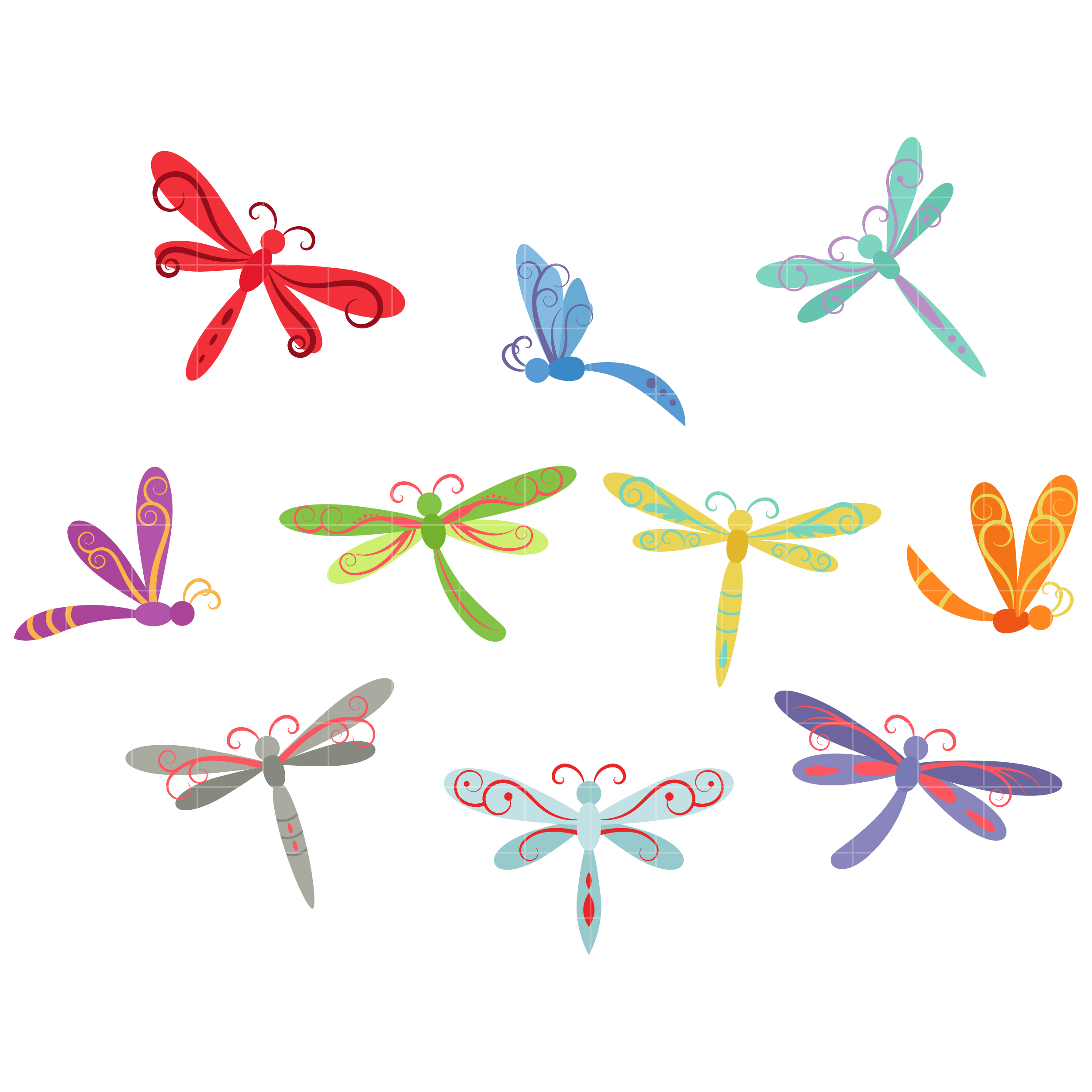 Cute cartoon dragonfly clipar - Whimsical Clip Art