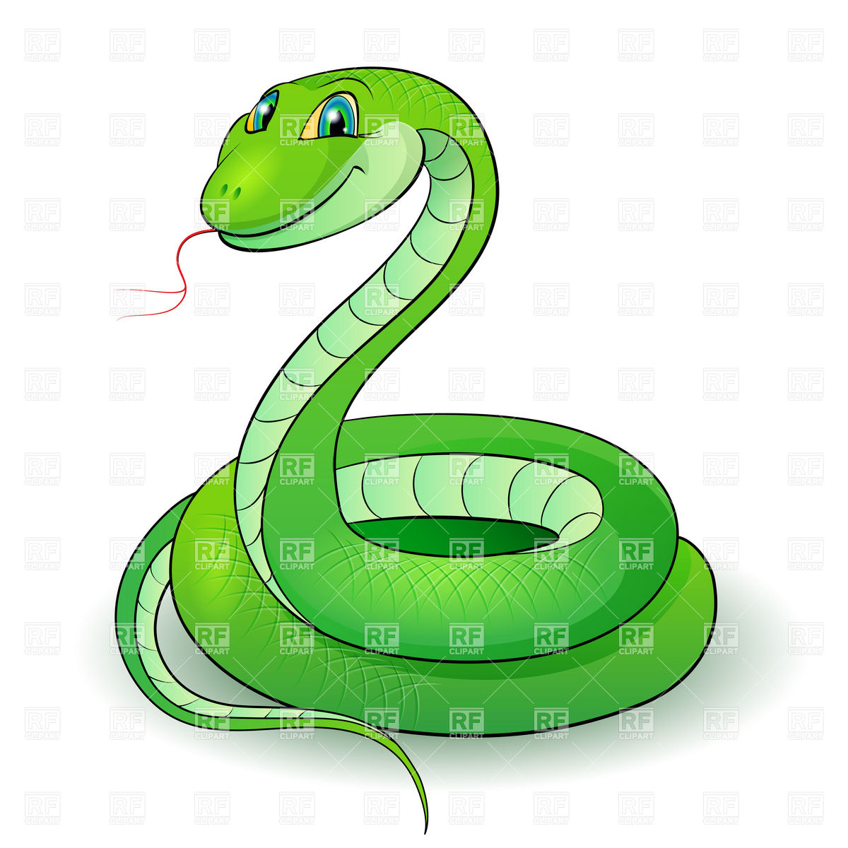 Cute cartoon green snake vector image
