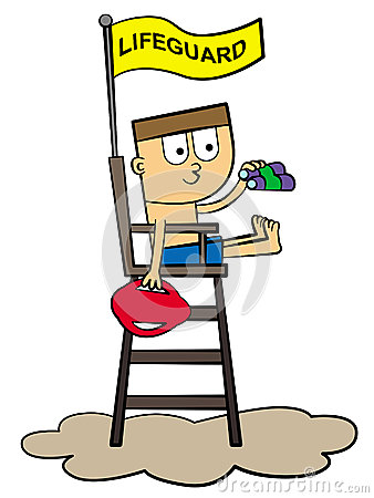 Cute Cartoon Lifeguard Watchi - Lifeguard Clip Art