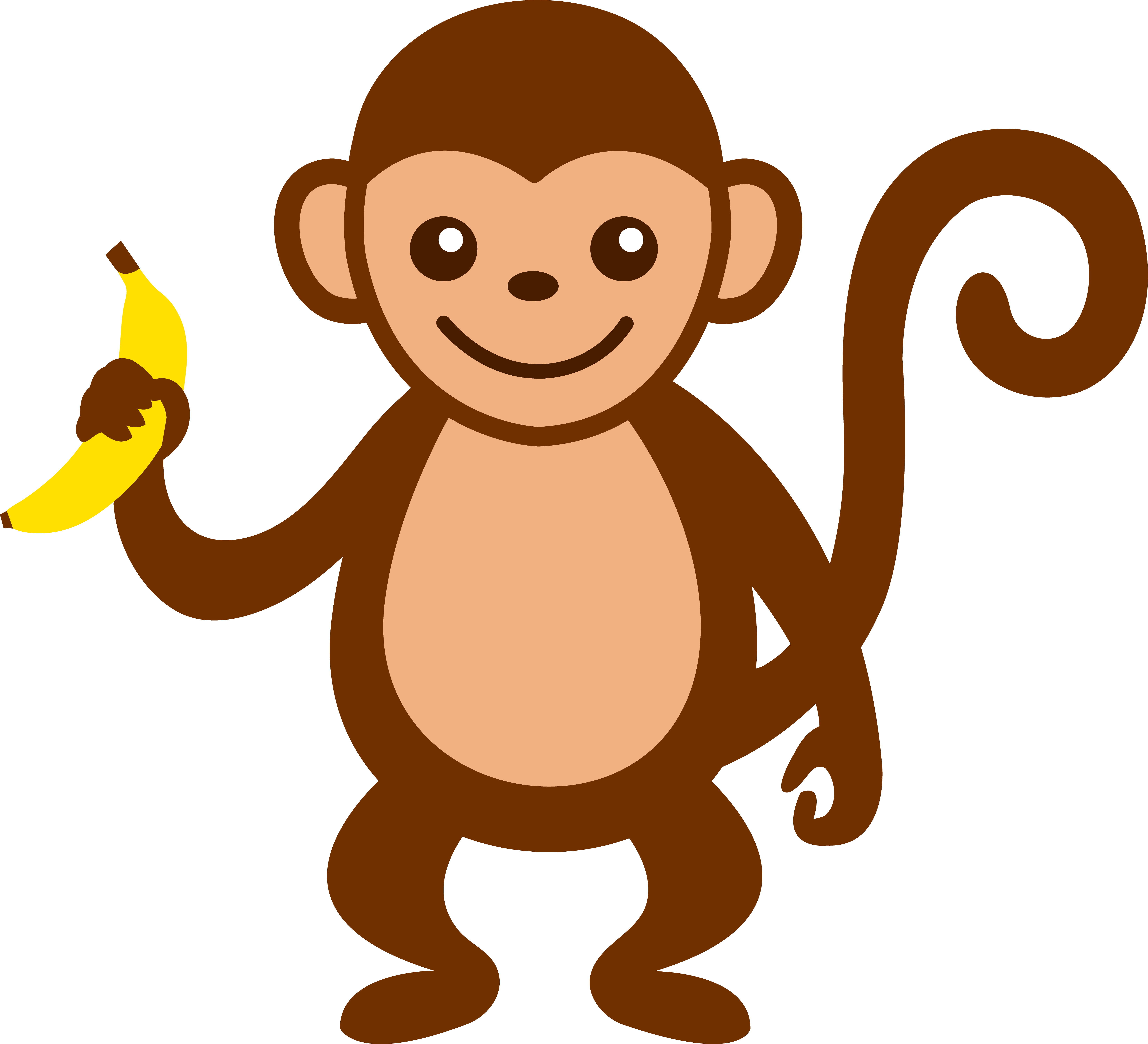 Cute Cartoon Monkey Clip Art - Monkeys Clipart