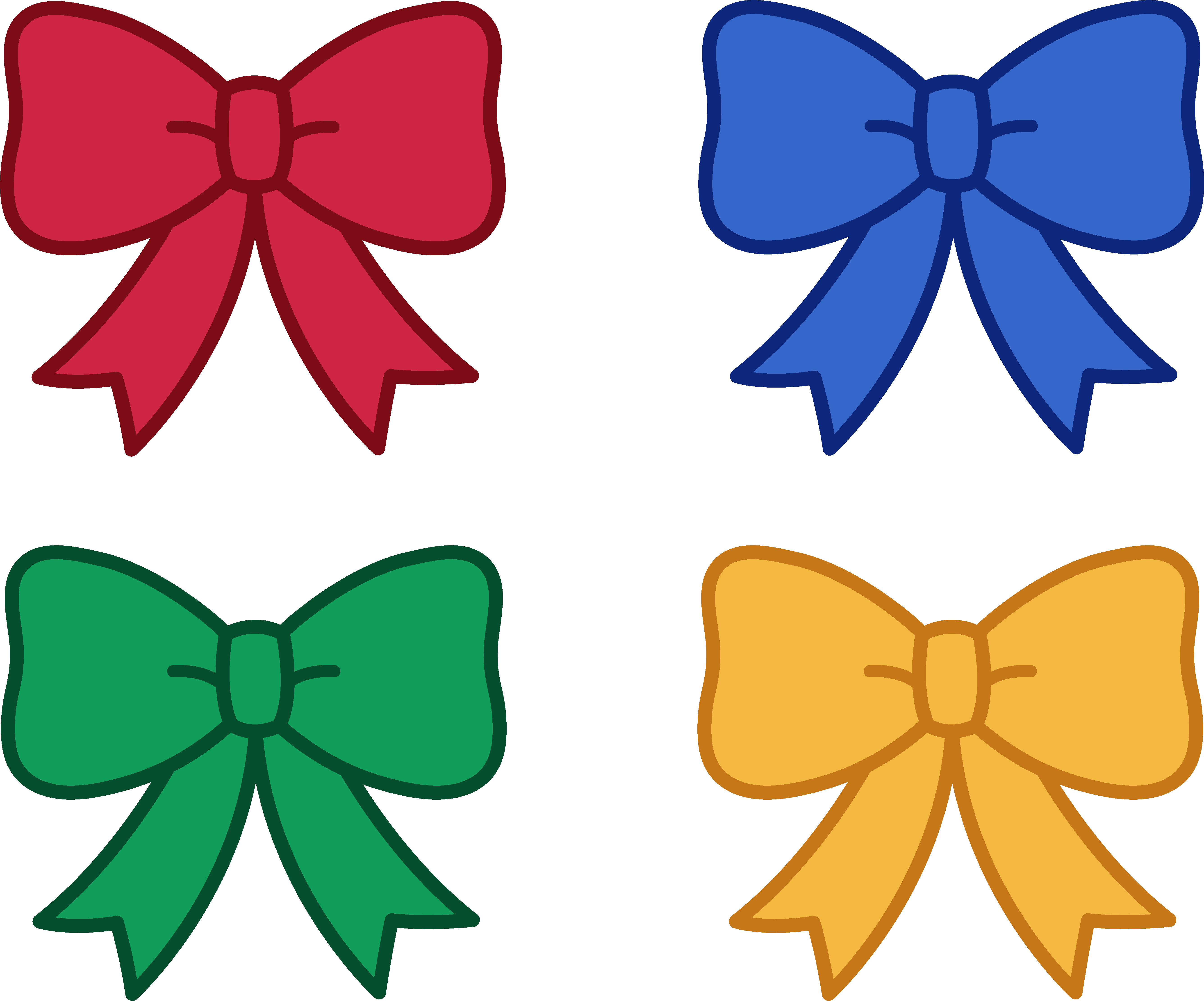 Cute Christmas Bows Clipart - - Clip Art Bow