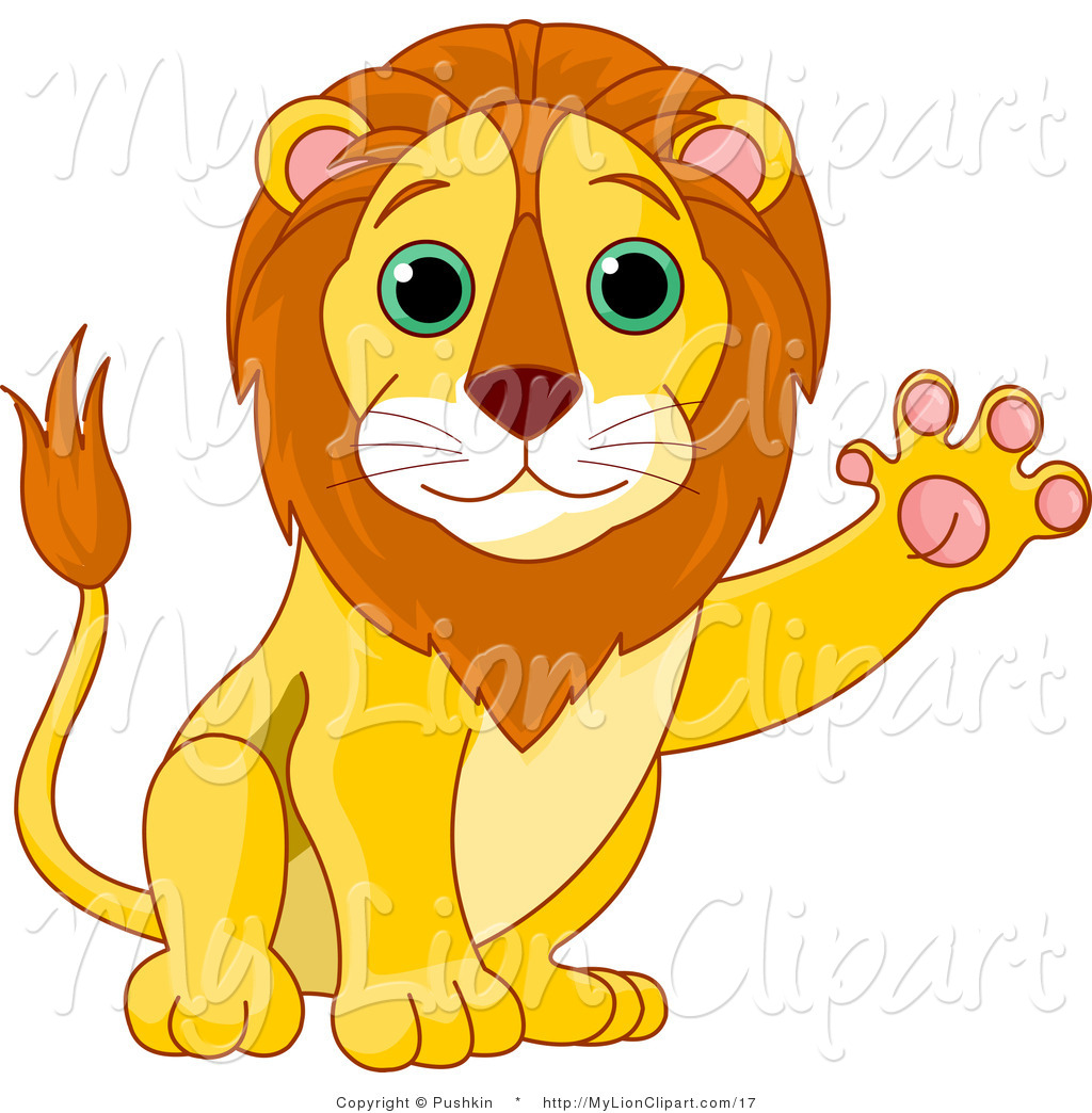 Illustration of cute lion .