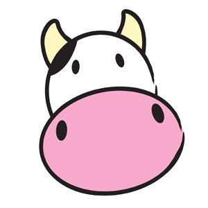 Cute Cow Clipart u2014 Simple vector illustration of a cute cow head. The cow says