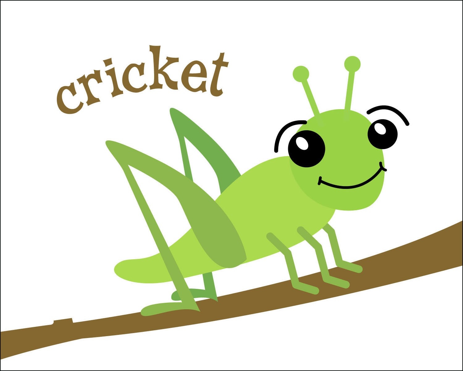 Cute Cricket Insect Clipart