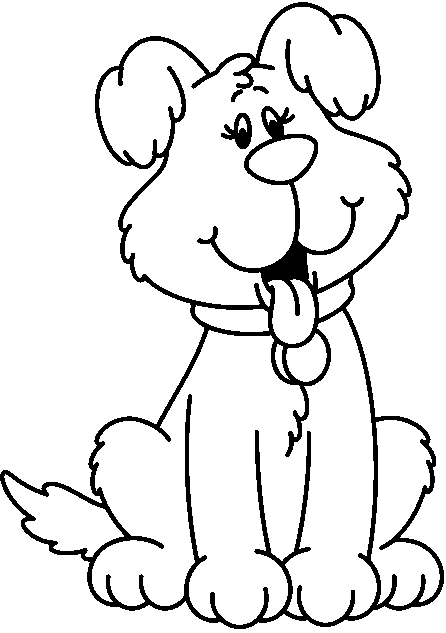cute dog clipart black and wh
