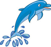 cute dolphin animal. Size: 69 - Clip Art Dolphin