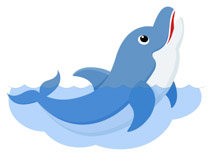 Cute Dolphin Aquatic Marine M - Clip Art Dolphin