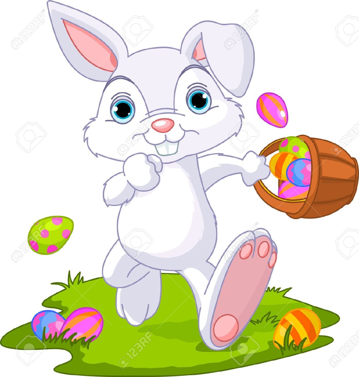 Cute Easter Bunny Hiding Eggs ..