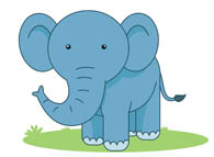 This cute cartoon elephant .