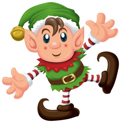 Christmas elf holding a blank