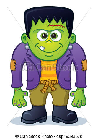 ... Cute Frankenstein Monster - Cartoon illustration of a cute.