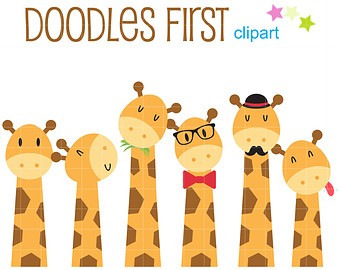 Cute Giraffes Clip Art for Scrapbooking Card Making Cupcake Toppers Paper  Crafts