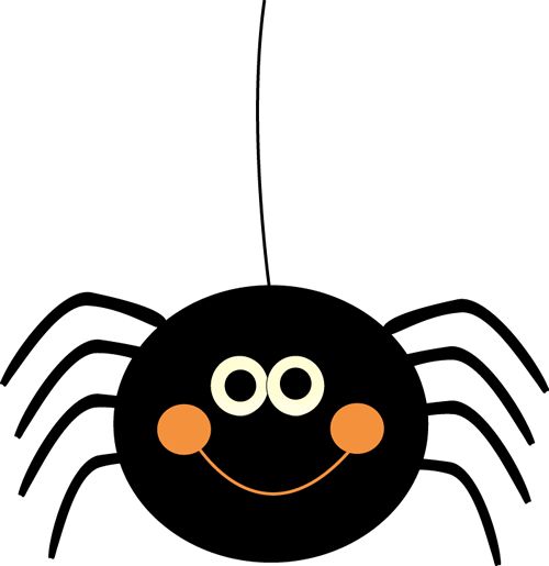 Cute Hanging Halloween Spider - Cute Spider Clip Art