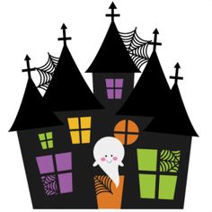 Cute Haunted House Clipart .