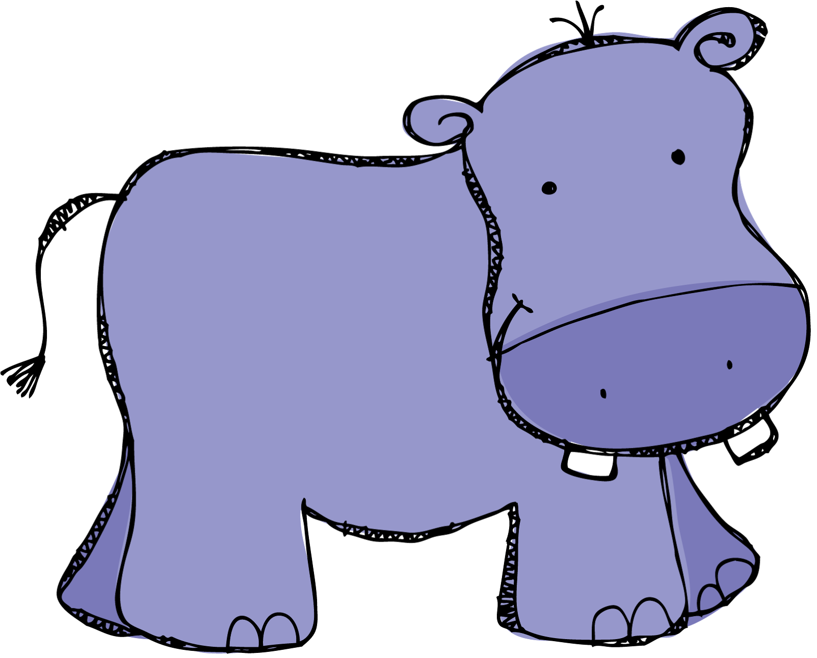 Cute Hippopotamus Clipart - Clip Art Hippo
