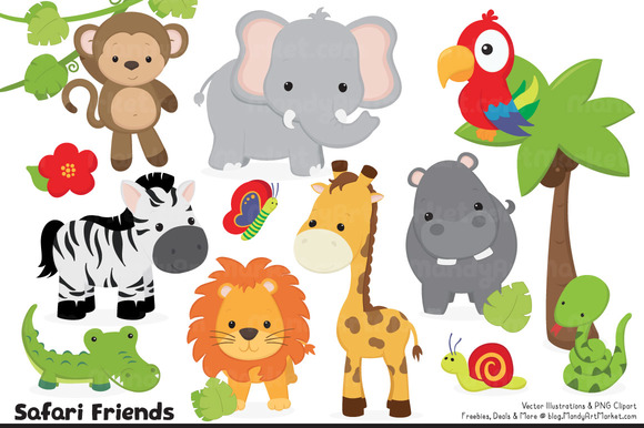 Baby Jungle Animals Clipart |