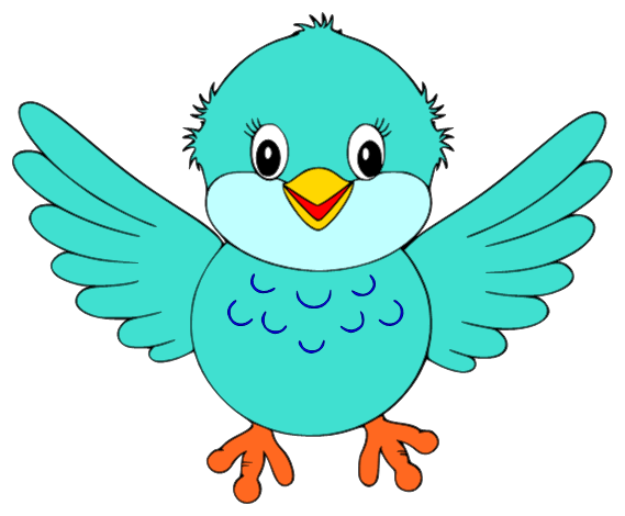 Cute Little Blue Bird Clipart - Baby Bird Clipart