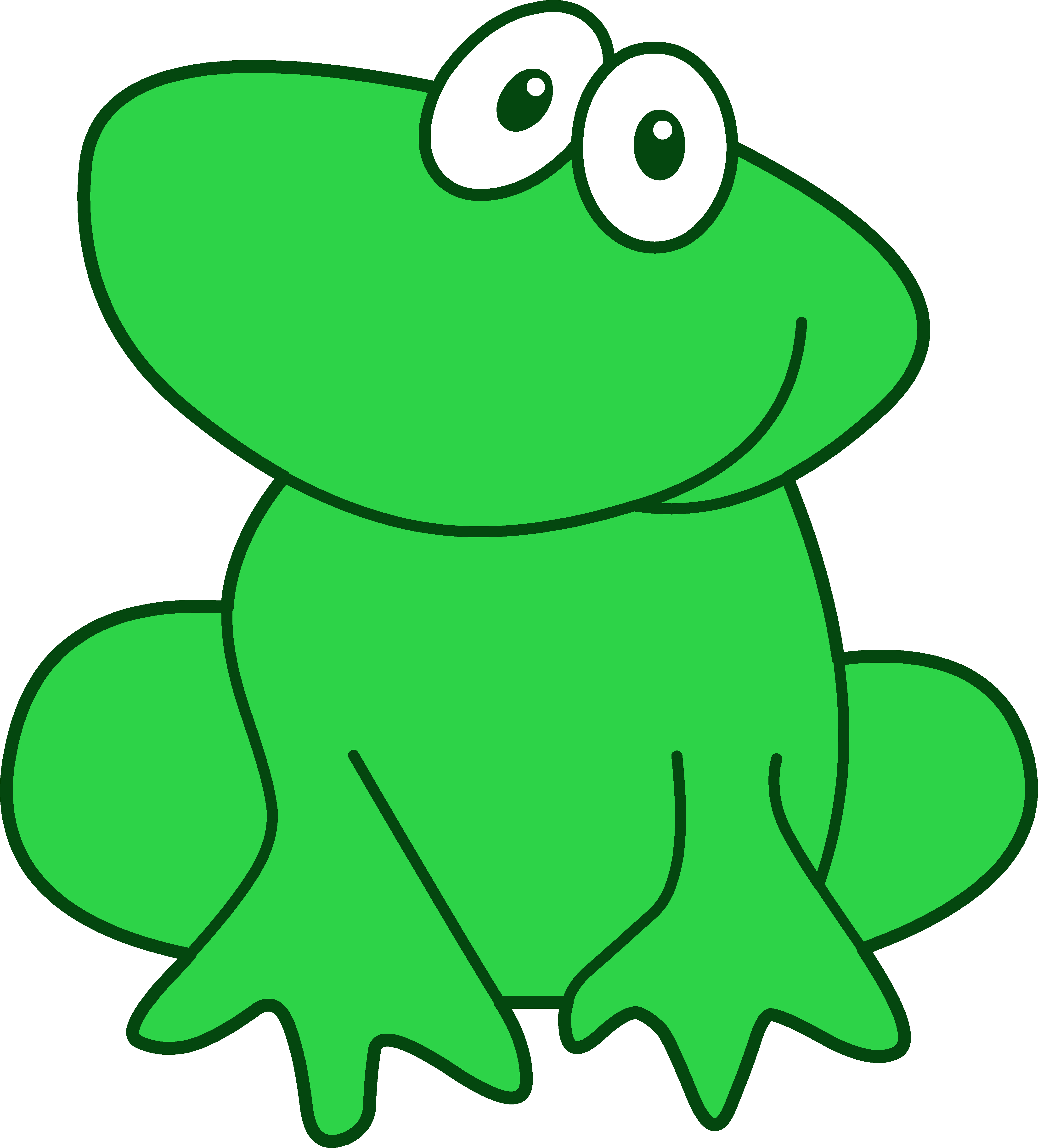 Cute Little Green Frog - Free - Toad Clip Art