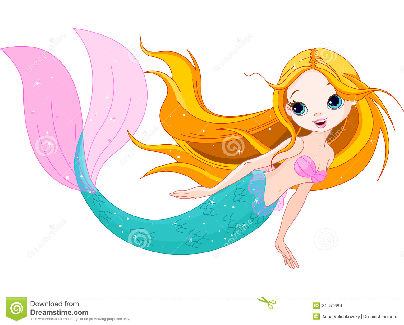 Mermaid clip art free vector 