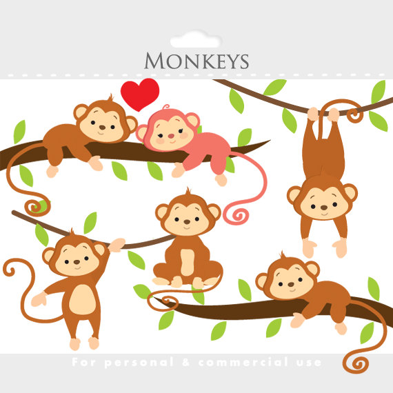 Cute Monkey Clip Art | Clipar - Hanging Monkey Clipart