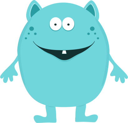 Cute Monster Clip Art Image Cute Turquoise Monster With One Tooth