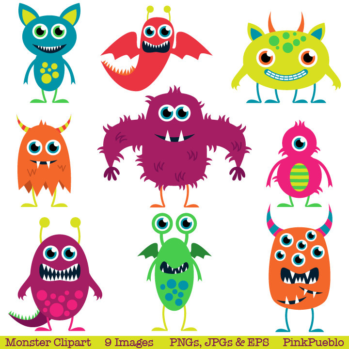 Cute Monsters Clip Art Clipar - Clipart Monsters