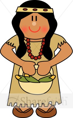 Cute Native American Woman Th - Native Americans Clipart