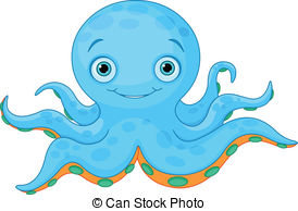 ... Cute Octopus - Illustration of cute cartoon octopus