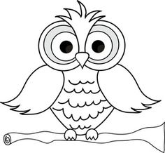 Baby Owl Clipart Black And Wh