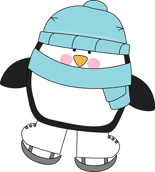 Cute Penguin Ice Skating - Skating Clipart