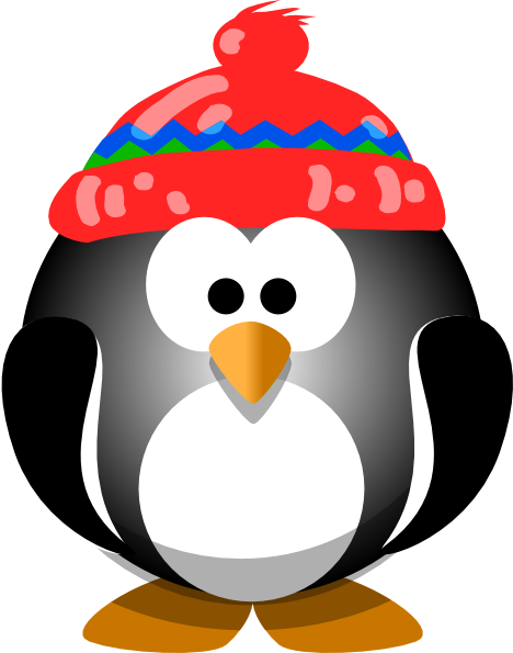 Cute Penguin With Hat Clip Ar - Cute Penguin Clipart