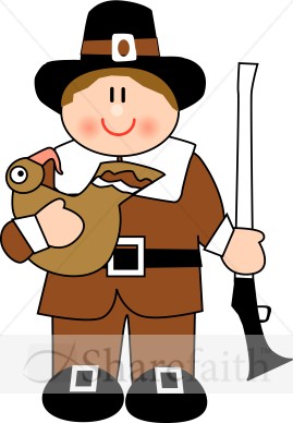 Cute Pilgrim Man Thanksgiving - Pilgrims Clip Art