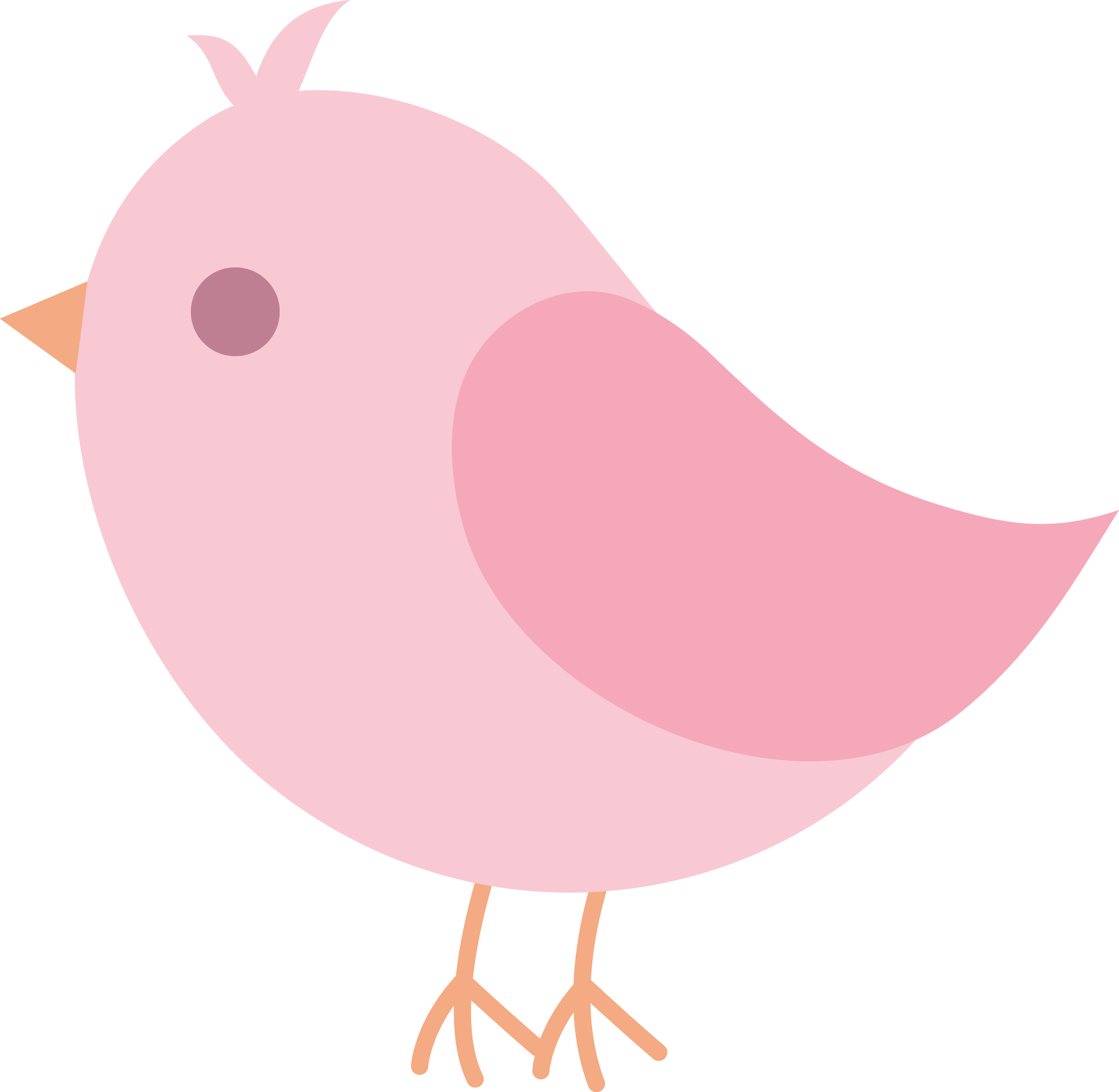 Cute Pink Bird Clipart #1