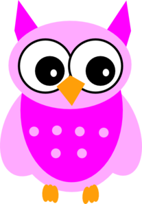 Cute Pink Owl clip art . - Cute Owl Clip Art Free
