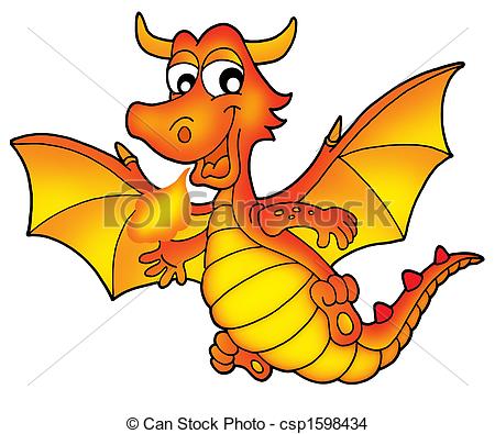 ... Cute red dragon - color i - Dragon Clipart Free