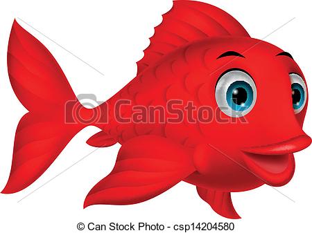 ... Cute red fish cartoon - V - Redfish Clipart