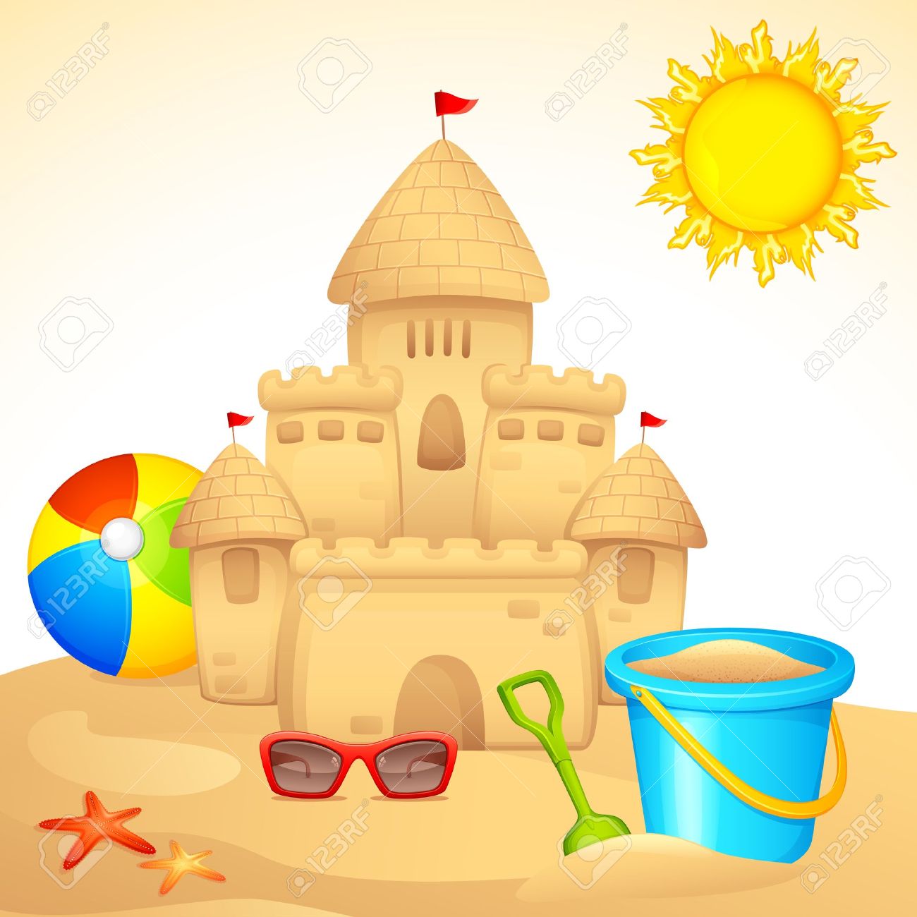 Cute Sand Castle Clip Art ... - Sand Castle Clipart