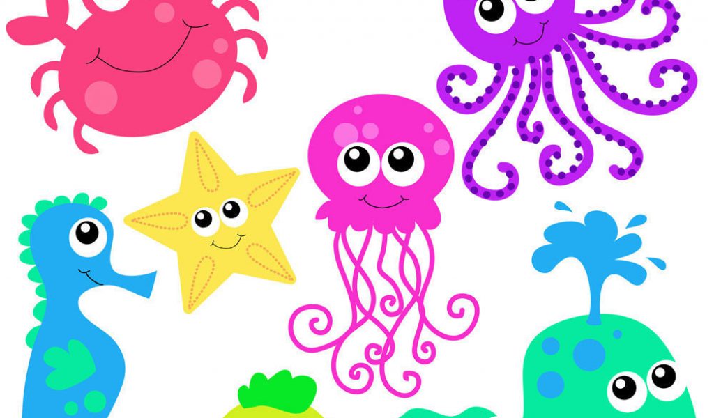 cute sea animals clip art . - Sea Creatures Clip Art