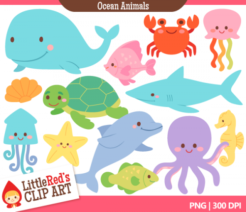 Cute Sea Animals Clipart. Pix For Clipart Ocean Animals Cute Sea