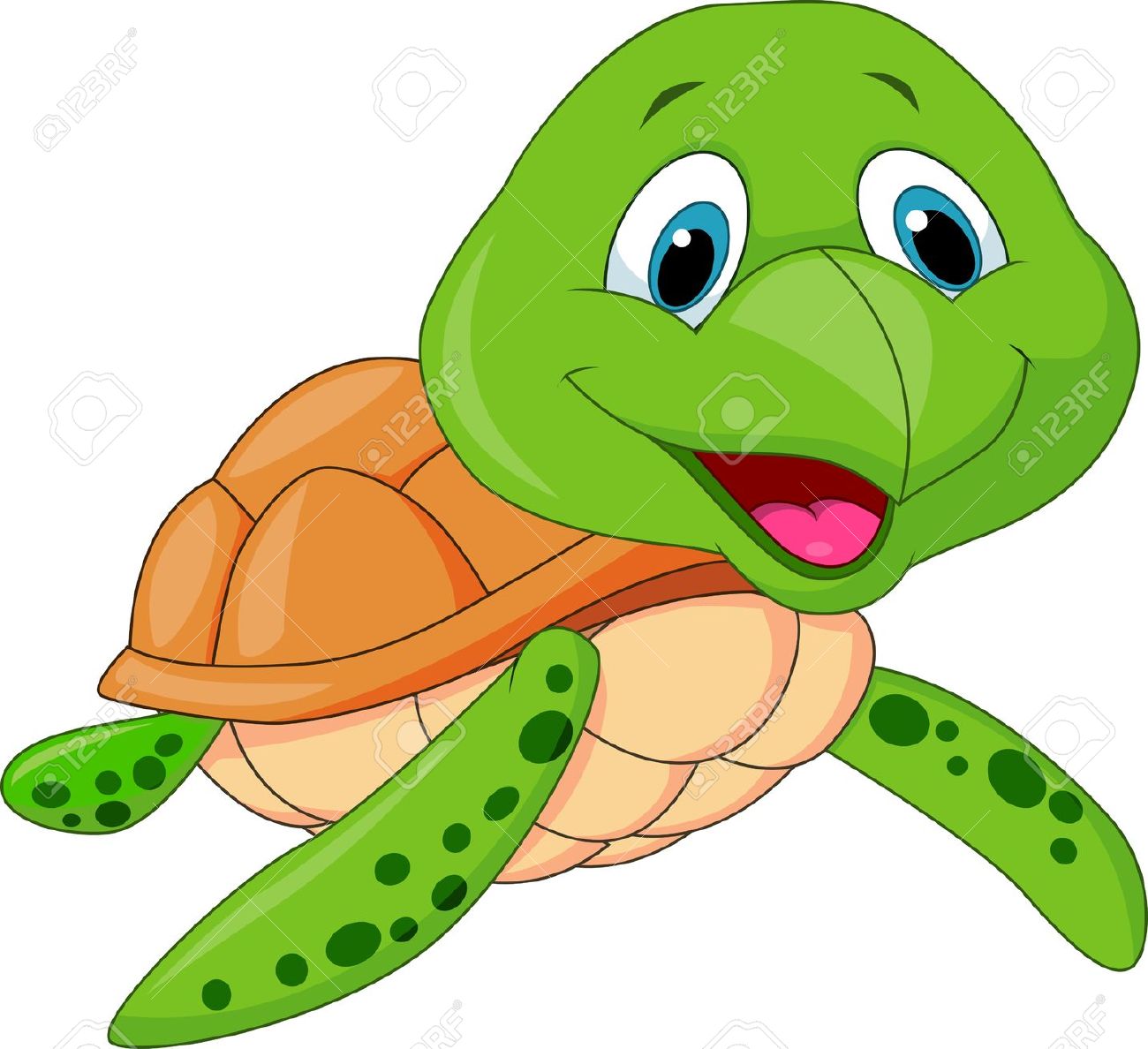 Cute sea turtle cartoon Stock .