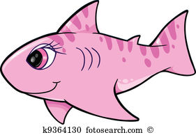 Cute Shark Vector Illustratio - Cute Shark Clipart