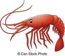 ... Cute shrimp cartoon illustration - vector illustration of.