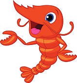 ... Cute shrimp cartoon presenting