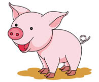 cute smiling pink pig. Size:  - Clipart Pigs