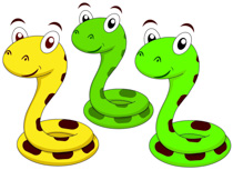 cute snake cartoon characters clipart. Size: 142 Kb
